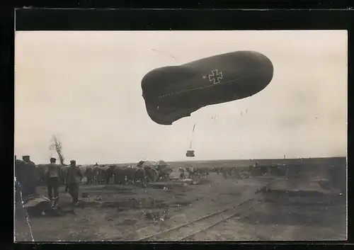 AK Deutscher Fesselballon beim Aufstieg