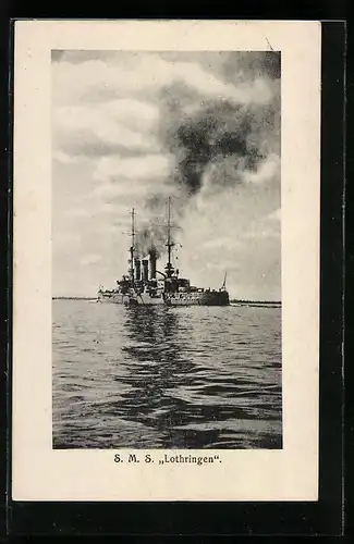 AK S. M. S. Lothringen auf dem Wasser