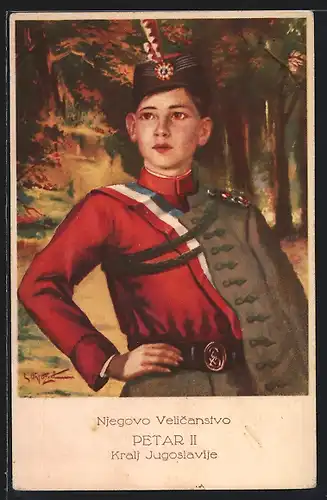 AK Peter II. von Serbien in Uniform