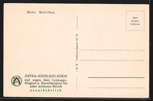 AK Berlin-Tiergarten, Shell-Haus, Bauhaus