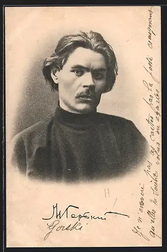 AK Schriftsteller Gorki im schwarzen Rollkragen