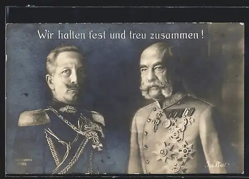 AK Kaiser Franz Josef I. von Österreich und Kaiser Wilhelm II.