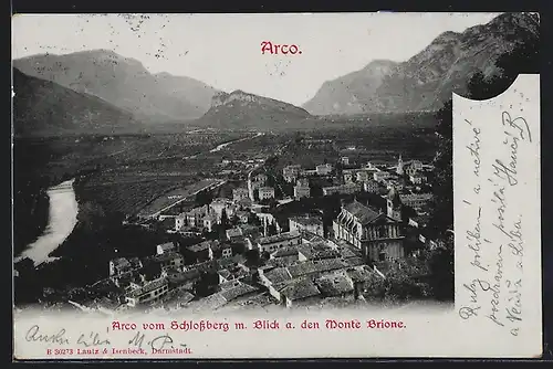 AK Arco, Ortsansicht vom Schlossberg m. Blick a. den Monte Brione