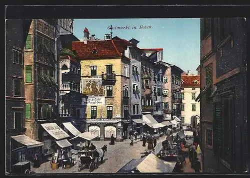 AK Bozen, Blick auf den Obstmarkt