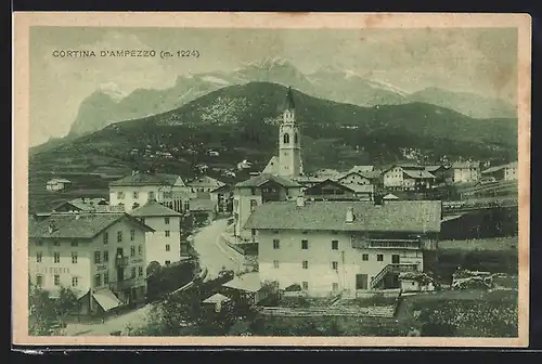 AK Cortina d`Ampezzo, Ortsansicht mit Kirche