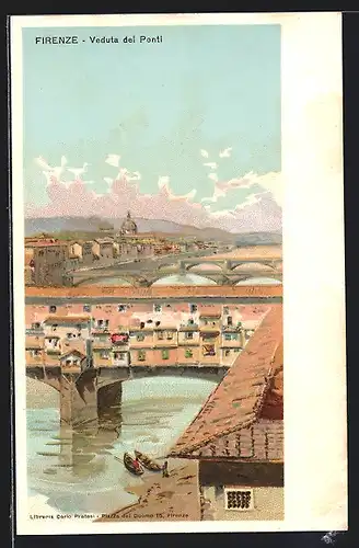 Künstler-AK Firenze, Veduta dei Ponti