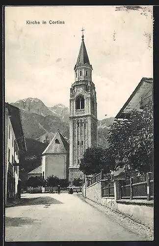 AK Cortina, Blick auf die Kirche