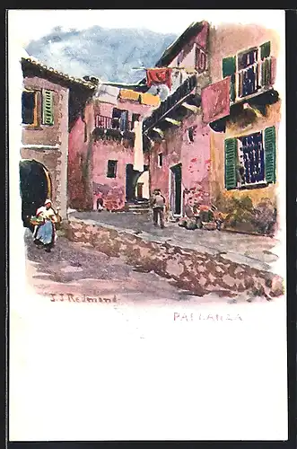 Künstler-AK Pallanza, alte Gasse