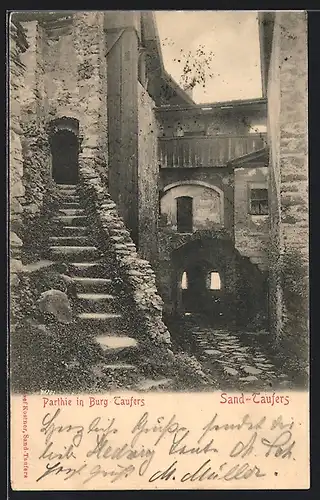 AK Sand-Taufers, Wege und Treppen in der Burg Taufers