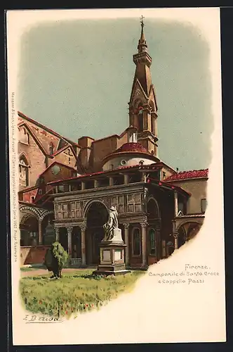 Künstler-AK Firenze, Campanile di Santa Croce