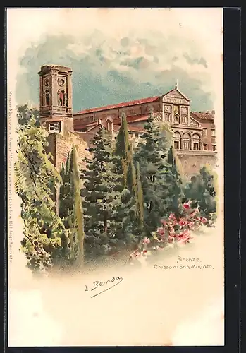 Künstler-AK Firenze, Chiesa di San Miniato