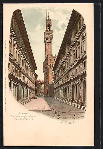 AK Firenze, Portico degli Uffizi e Palazzo Vecchio