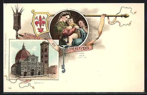 Lithographie Firenze, Cattedrale, Madonna della Seggiola