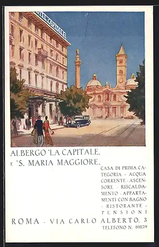 AK Roma, Albergo La Capitale e S. Maria Maggiore