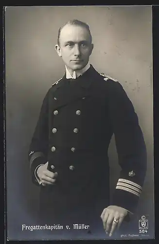 AK Portrait von Fregattenkapitän Karl von Müller in Uniform