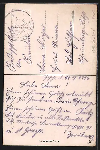 Künstler-AK Es fliegen die Möwen über sein nasses Grab!, Flagge im Meer mit Möwen