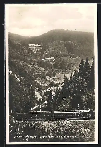 AK Schwarzwaldbahn, Bachjörg mit 3 Bahnlinien