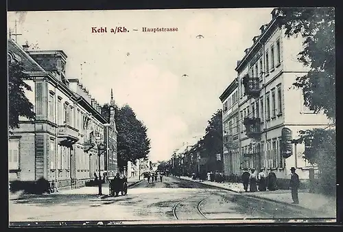 AK Kehl a. Rh., Hauptstrasse mit Passanten