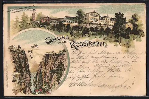 Lithographie Winzenburg, Hotel zur Rosstrappe