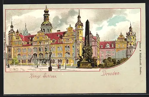 Lithographie Dresden, Am Königl. Schloss