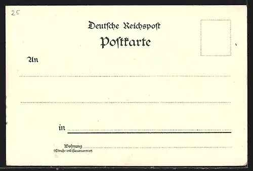 Lithographie Berlin-Kreuzberg, Belle-Alliance-Platz, Kirche zum heiligen Kreuz