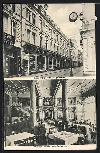 AK Köln, Hotel Belgischer Hof Bierstall, Innenansicht Gothischer Saal