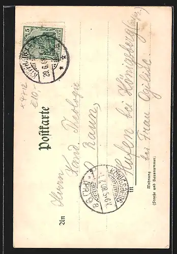 Lithographie Kyffhäuser, am Denkmal