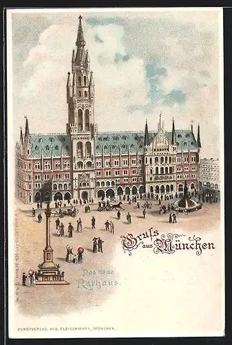 Lithographie München, Neues Rathaus