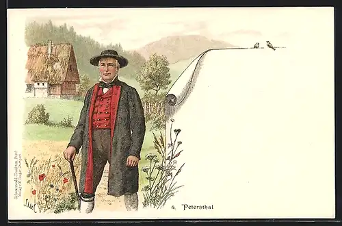 AK Petersthal, Bauer in Tracht