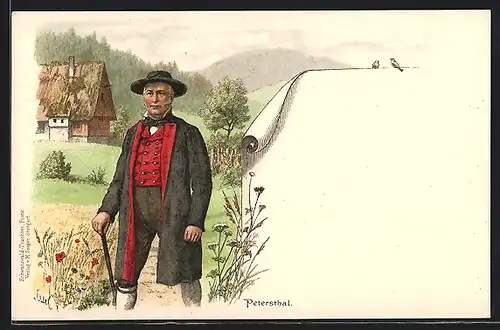 AK Petersthal, Bauer in Tracht