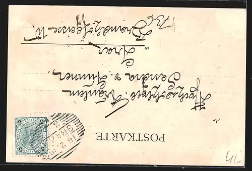 Künstler-AK Bayreuth, Szene aus Der fliegende Holländer, II. 6