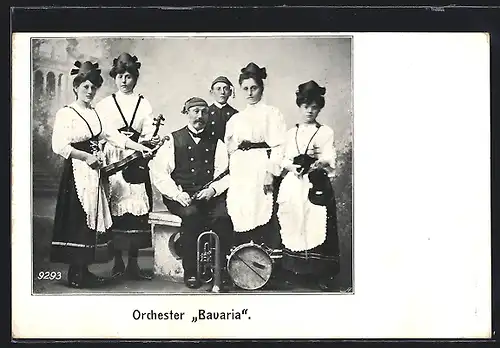 AK Orchester Bavaria mit Instrumenten, Trachtenkapelle