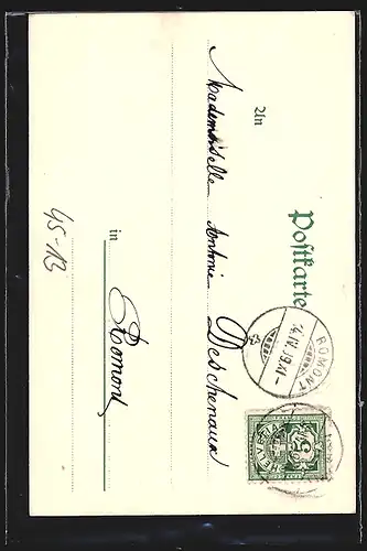 Künstler-AK Mann fällt beim Schlittschuhfahren in das Eis