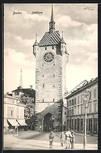 AK Baden, Blick auf den Stadtturm