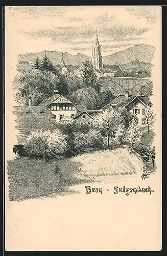 Künstler-AK Bern, Sulgenbach, Generalansicht