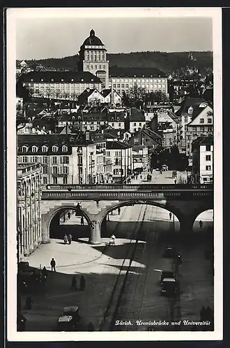 AK Zürich, Uraniabrücke und Universität