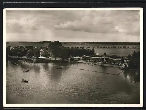 AK Bad Dürrheim /Schwarzw., Strandbad mit Umgebung aus der Vogelschau