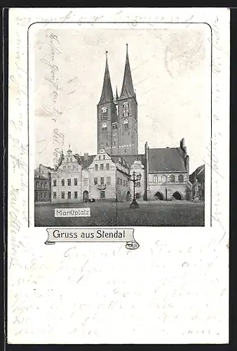 AK Stendal, Kirche beim Marktplatz