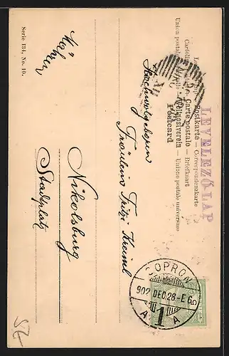 AK Quartett stösst auf das neue Jahr an, Schweinchen und Kleeblatt, Prosit Neujahr