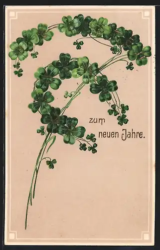 AK Glückskleeblätter zum neuen Jahre
