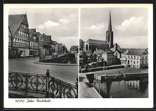 AK Buxtehude, Geschäft von Hans Michelsen, Kirche, VW Bulli