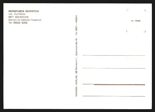 AK Beckstein, Gasthaus-Weinstuben Beckstein