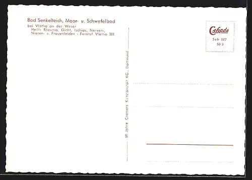 AK Bad Senkelteich, Moor- und Schwefelbad, Speisesaal