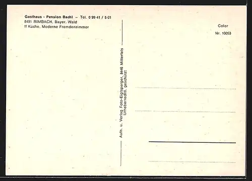 AK Rimbach, Blick auf das Gasthaus-Pension Bachl