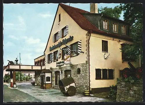 AK Wirtheim /Kr. Gelnhausen, Landsknechts Schänke, An der Bundesstrasse 40, Tankstelle