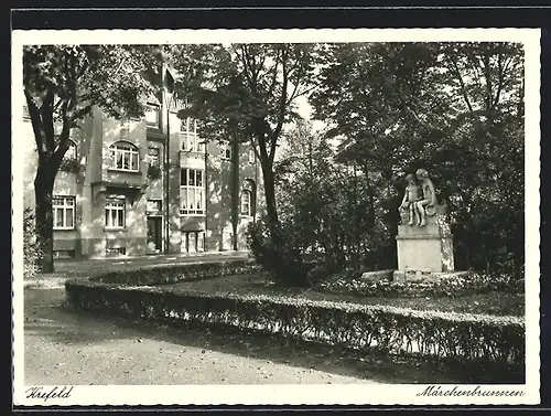 AK Krefeld, Partie am Märchenbrunnen