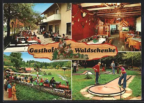 AK Schömberg /Kr. Balingen, Waldschenke am Stausee, Bes. A. Koch, Parkeisenbahn