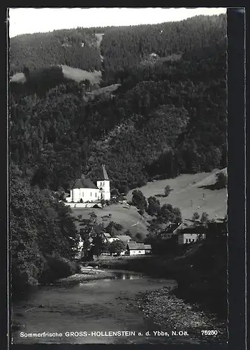 AK Gross-Hollenstein a. d. Ybbs, Ortsansicht mit Kirche