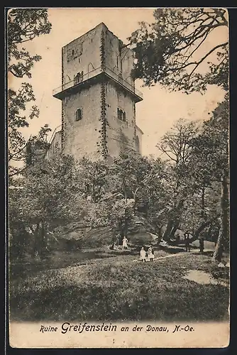 AK Greifenstein an der Donau, Ruine mit Park