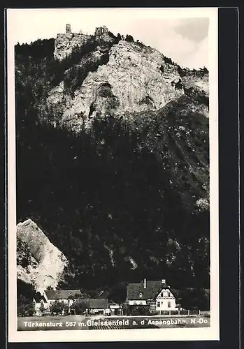 AK Gleissenfeld a. d. Aspangbahn, Glasermeister, Ortsansicht mit Türkensturz